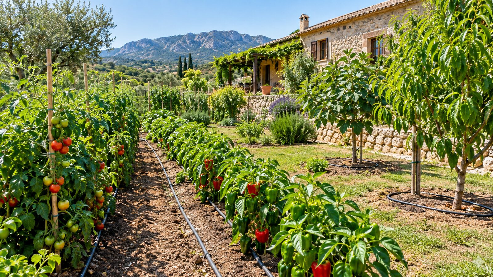 Huerto y frutales en una finca de Extremadura: cómo plantear el autoabastecimiento